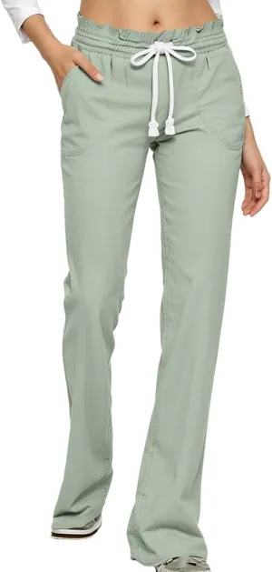 Linen Wide Leg Pants for Women Casual Summer Elastic Waist Loose Fit Beach Pants Comfy Flowy Lounge Pant with Pockets