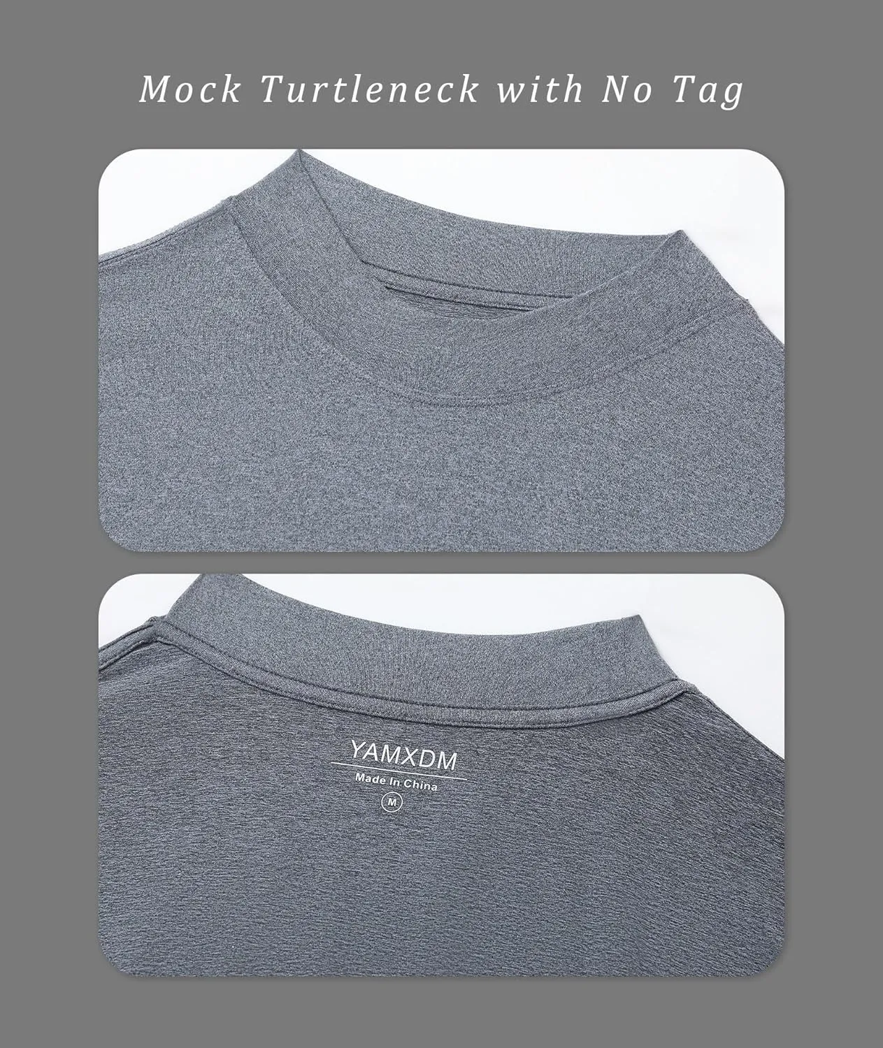 Long Sleeve Shirts for Men Mock Turtleneck Moisture Wicking Business Casual Pullover Undershirts Mens Tee Shirt Top