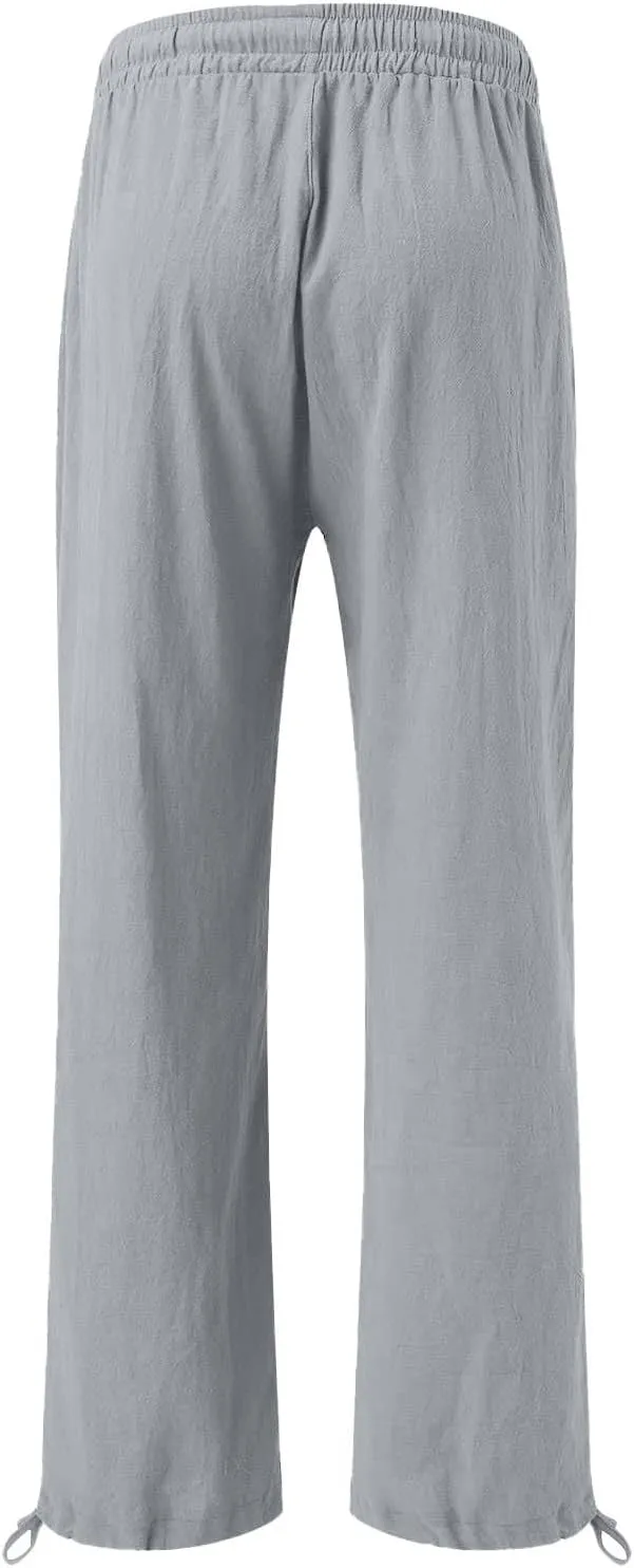 Lounge Pants for Women Loose Fit 2025 Baggy Y2K Summer Stretchy Boho Beach Pants Resort Wear Beach Trendy Palazzo Trousers