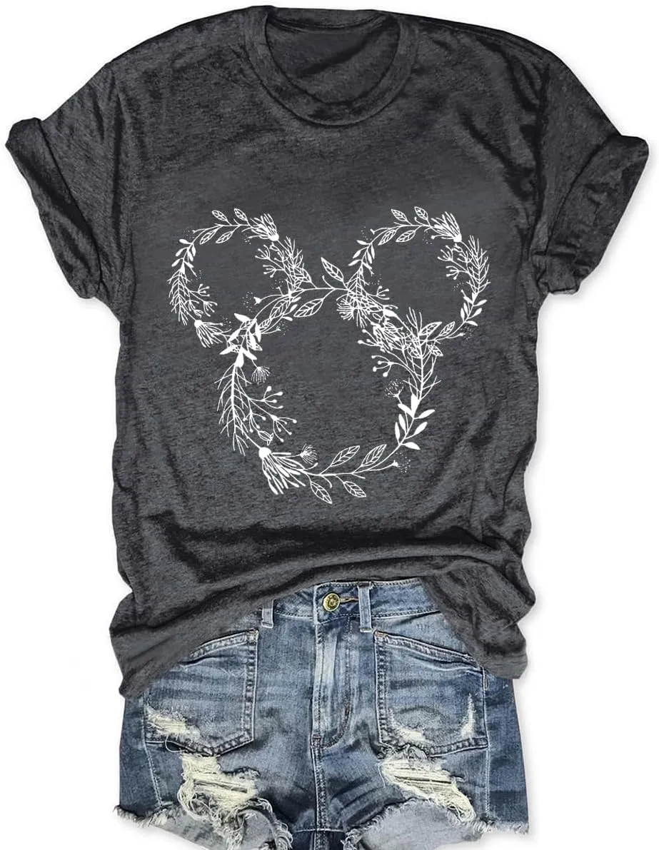 Magic Kingdom Castle Shirt Women Casual Vacation Holiday Short Sleeve Boho Clothes for Women Summer Fairy Cute Tops