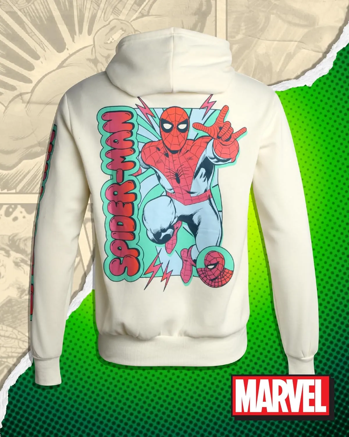 Marvel Mens Avengers Fleece Hoodie Sweatshirt  Retro Iron Man, Hulk, Captain America, Thor, Spider-Man
