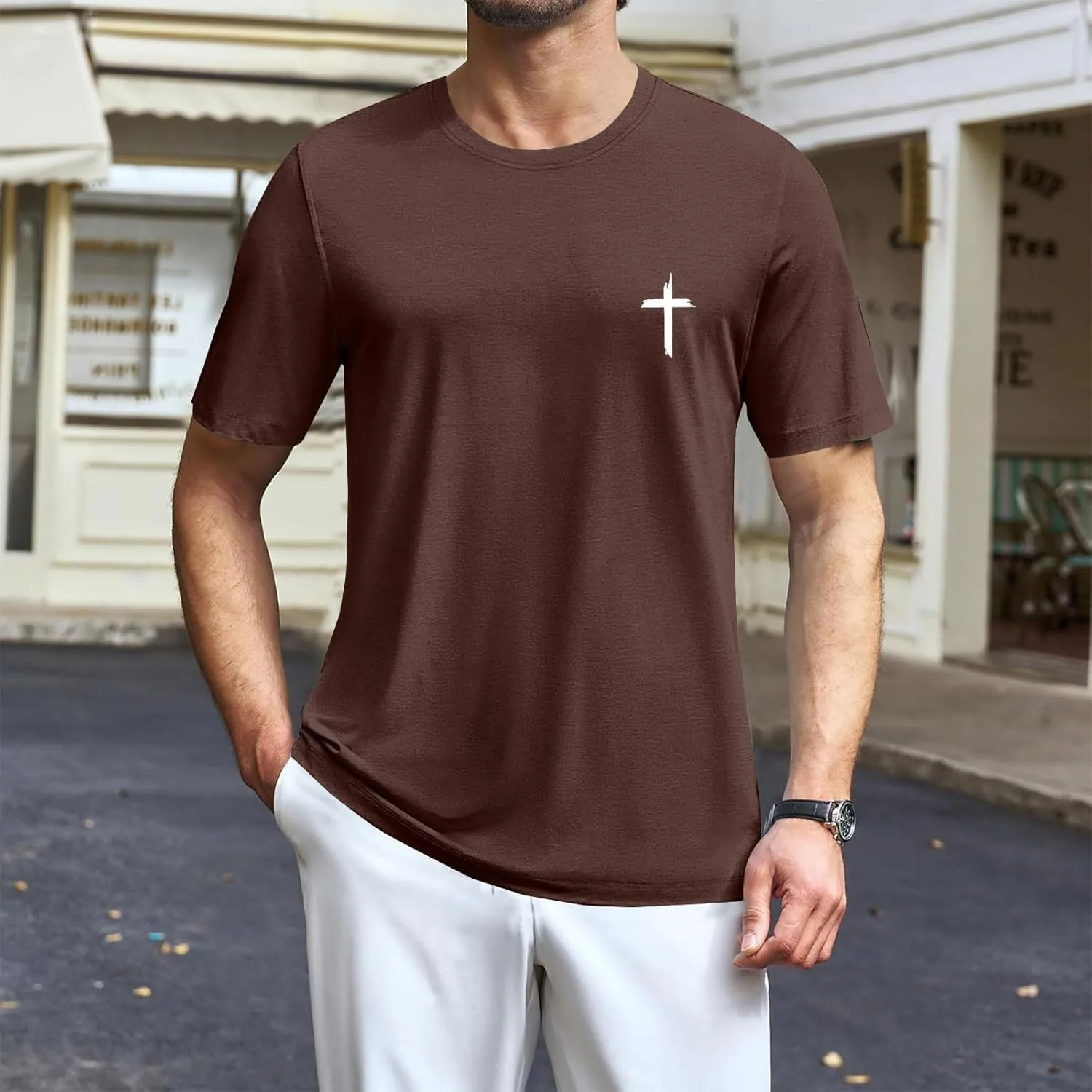 Men Basic Active T Shirt Quick Dry Outdoor Top Breathable Hiking Ready Graphic Comfort Fit Tunics