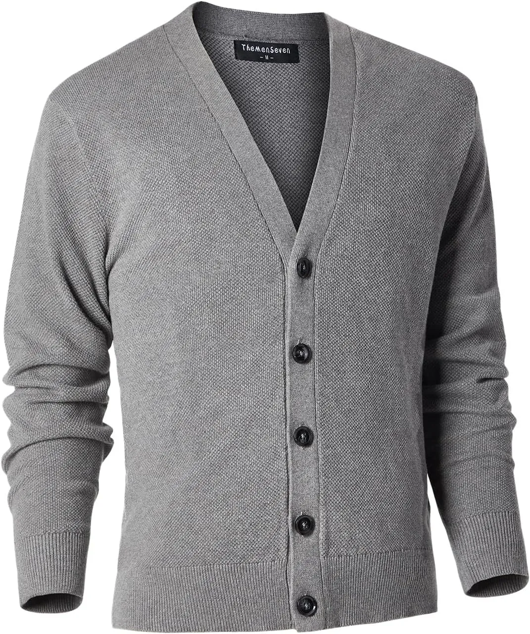 Mens Casual Slim Fit Vneck Long Sleeve Button Down Cardigan Sweater
