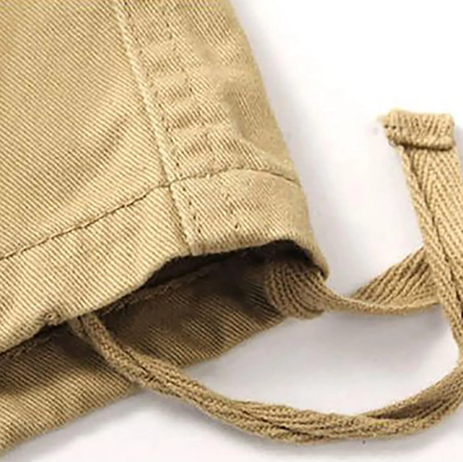 Men's Cotton Casual Pant Mens Casual Waist Color Sports Hat Multi Woven Pocket Foot Rope Solid Pants Outdoor Apparel