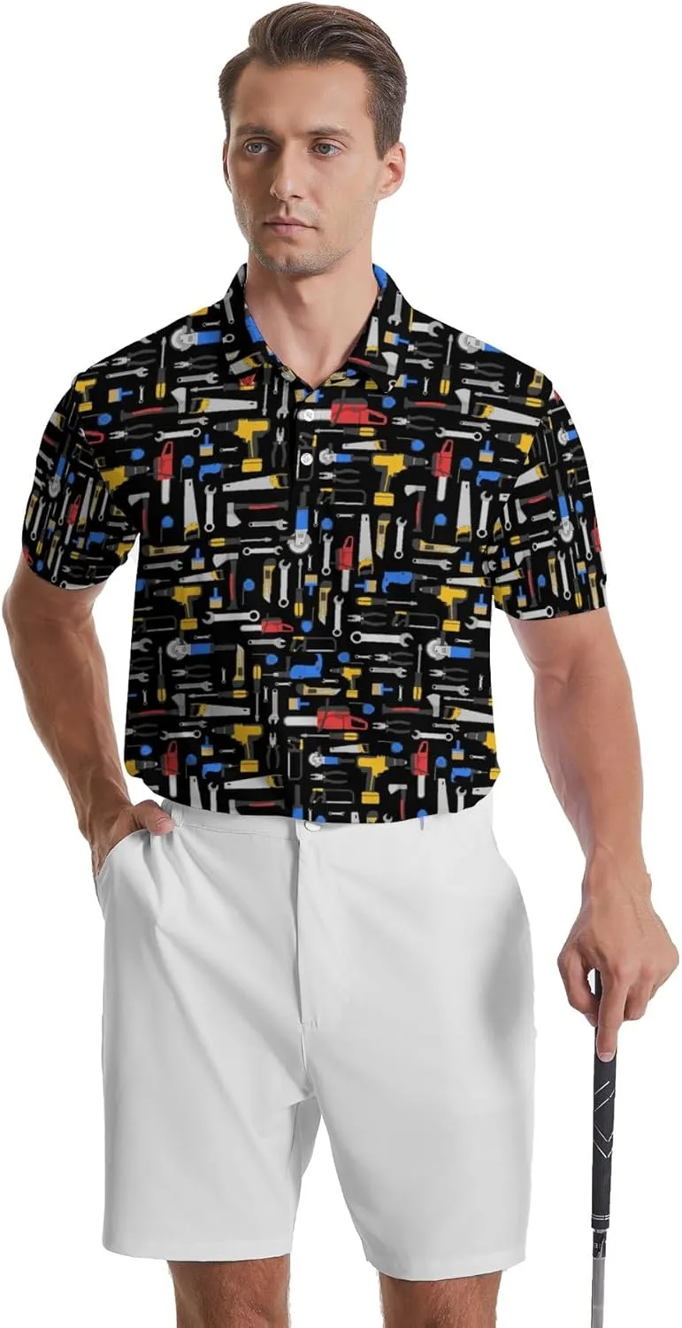 Mens Golf Shirts Golf Polo Shirts for Men Short Sleeve Polo Shirts Golf Gifts
