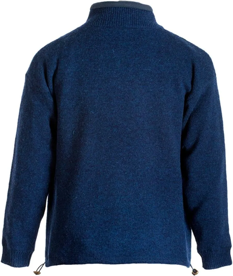 Men's Irish Wool Sweater, Full Zip, Front Pockets, Lined Interior, Gray