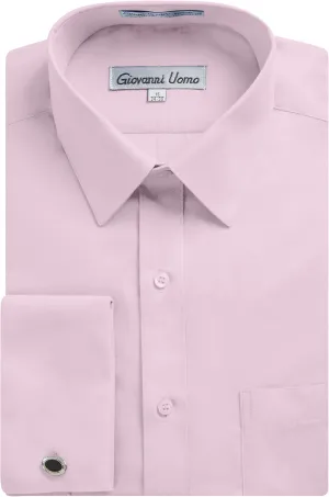 Men's Regular & Slim Fit French Cuff Solid Dress Shirt - Colors (Cufflink Included)