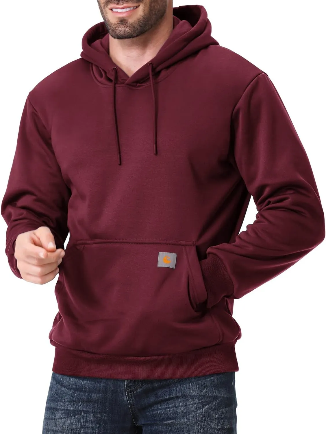 Men's Relaxed Fit Fleece-Lined Pullover Hooded Sweatshirt Comfortable and Soft