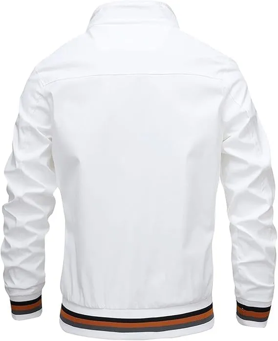 Men's Solid Color Cardigan Jacket Thin Athletic Casual Coats Lightweight Casual Softshell Windproof Windbreakers