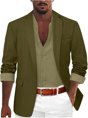 Mens Suit Jacket Gym Sport Coats Slim Fit Business Office Work Blazers Lightweight Open Front Stretch Work Cardigan