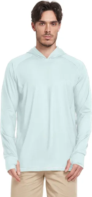Mens Sun Hoodie Shirts UV Protection Long Sleeve Sun Shirt with Hood UPF 50  Lightweight UV Rashguard for Men Swim Shirt