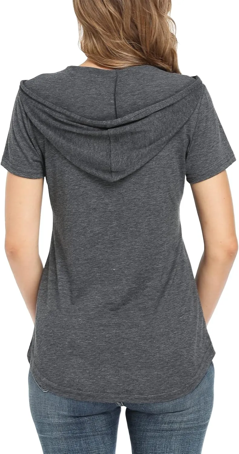 MISS MOLY Hoodies For Women Lightweight Long Sleeve V Neck Tunic Tops Drawstring Loose Fit Tee Shirts Sweatshirts
