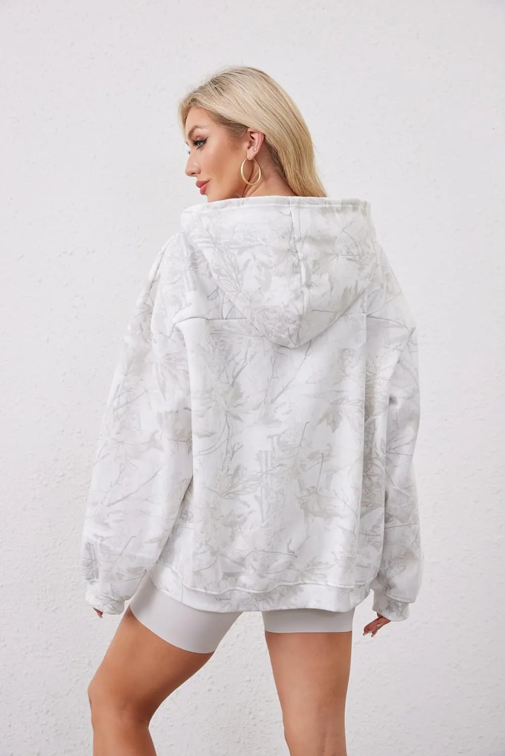 MISSACTIVER Camo Oversized Hoodies For Women Men Long Sleeve Fleece Hooded Sweatshirt Drop Shoulder Pullover With Pocket
