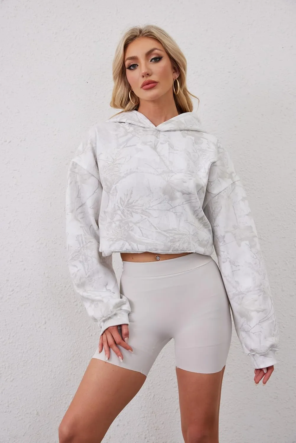MISSACTIVER Camo Oversized Hoodies For Women Men Long Sleeve Fleece Hooded Sweatshirt Drop Shoulder Pullover With Pocket