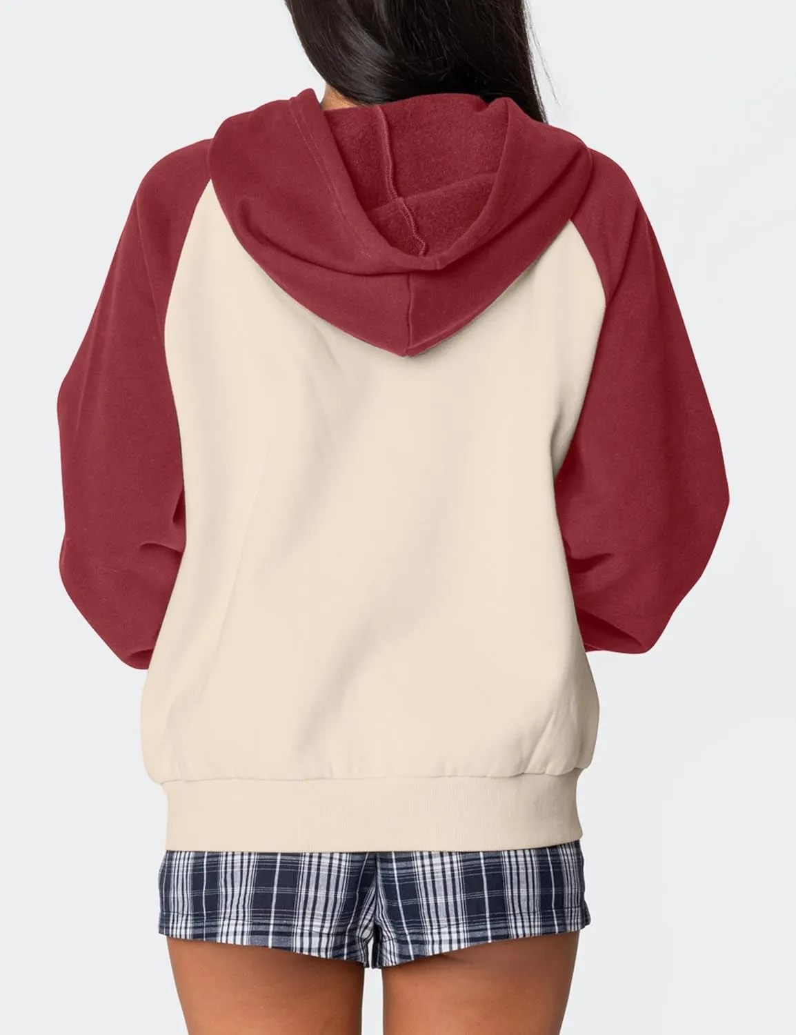 MISSACTIVER Women Bow Graphic Sweatshirt Color Block Pullover Hoodie Fall Fashion Oversized Hooded Sweatshirt Tops