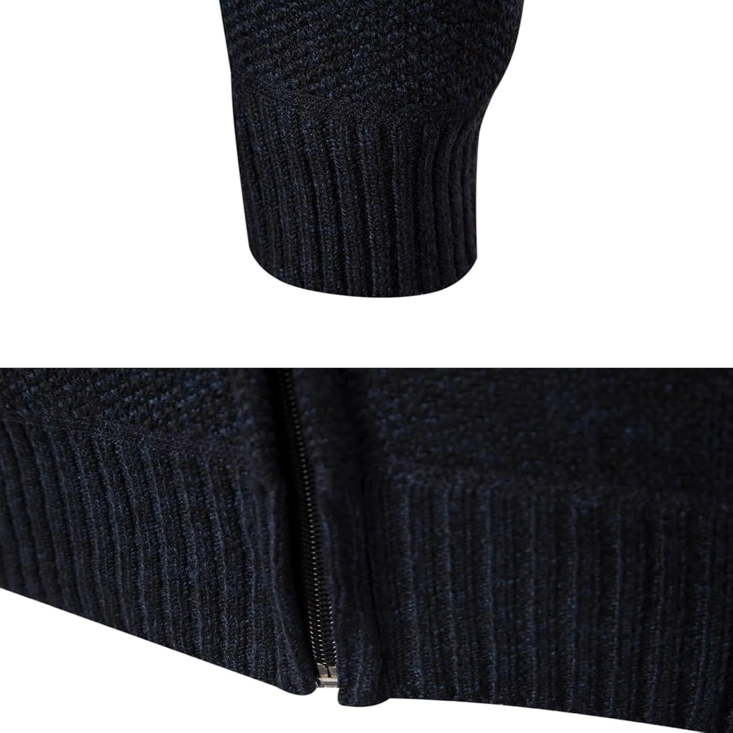 Mylldey Mens Hoodies Knit Sweater, Full Zip Fleece Lined Cardigan Sweaters Casual Regular Fit Knit Hooded Men Sweater Jacket