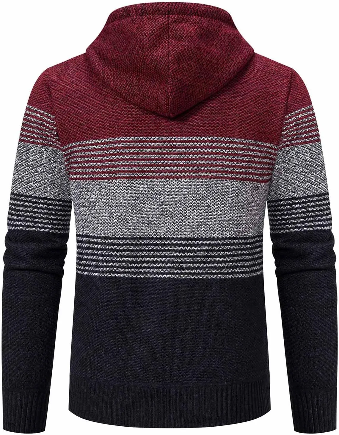 Mylldey Mens Hoodies Knit Sweater, Full Zip Fleece Lined Cardigan Sweaters Casual Regular Fit Knit Hooded Men Sweater Jacket
