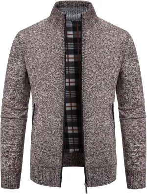 Mylldey Mens Sweater Cardigan Full Zip Knitted Long Sleeve Sweaters Men Workout Outfits