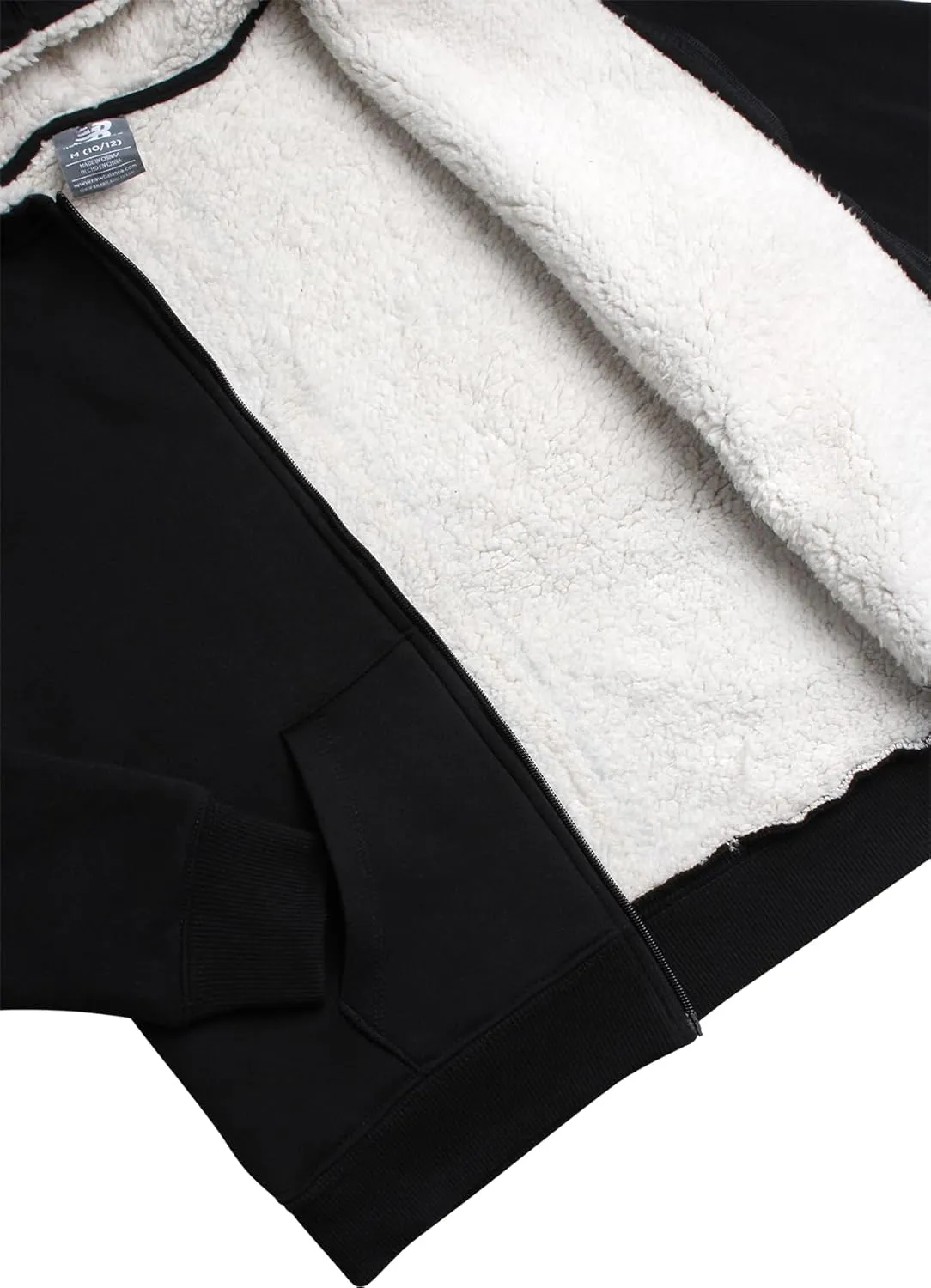 New Balance Boys' Sweatshirt - Soft Fleece Full Zip Up Sherpa-Lined Hoodies for Boys - Cozy Boys Hooded Sweatshirts (8-20)