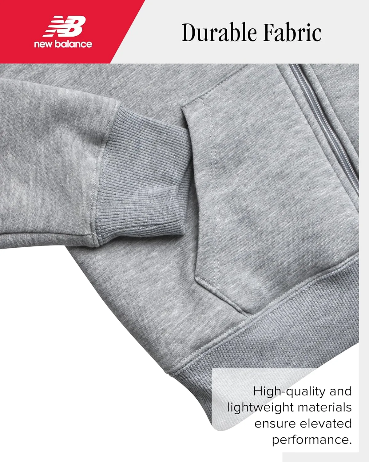 New Balance Boys' Sweatshirt - Soft Fleece Full Zip Up Sherpa-Lined Hoodies for Boys - Cozy Boys Hooded Sweatshirts (8-20)