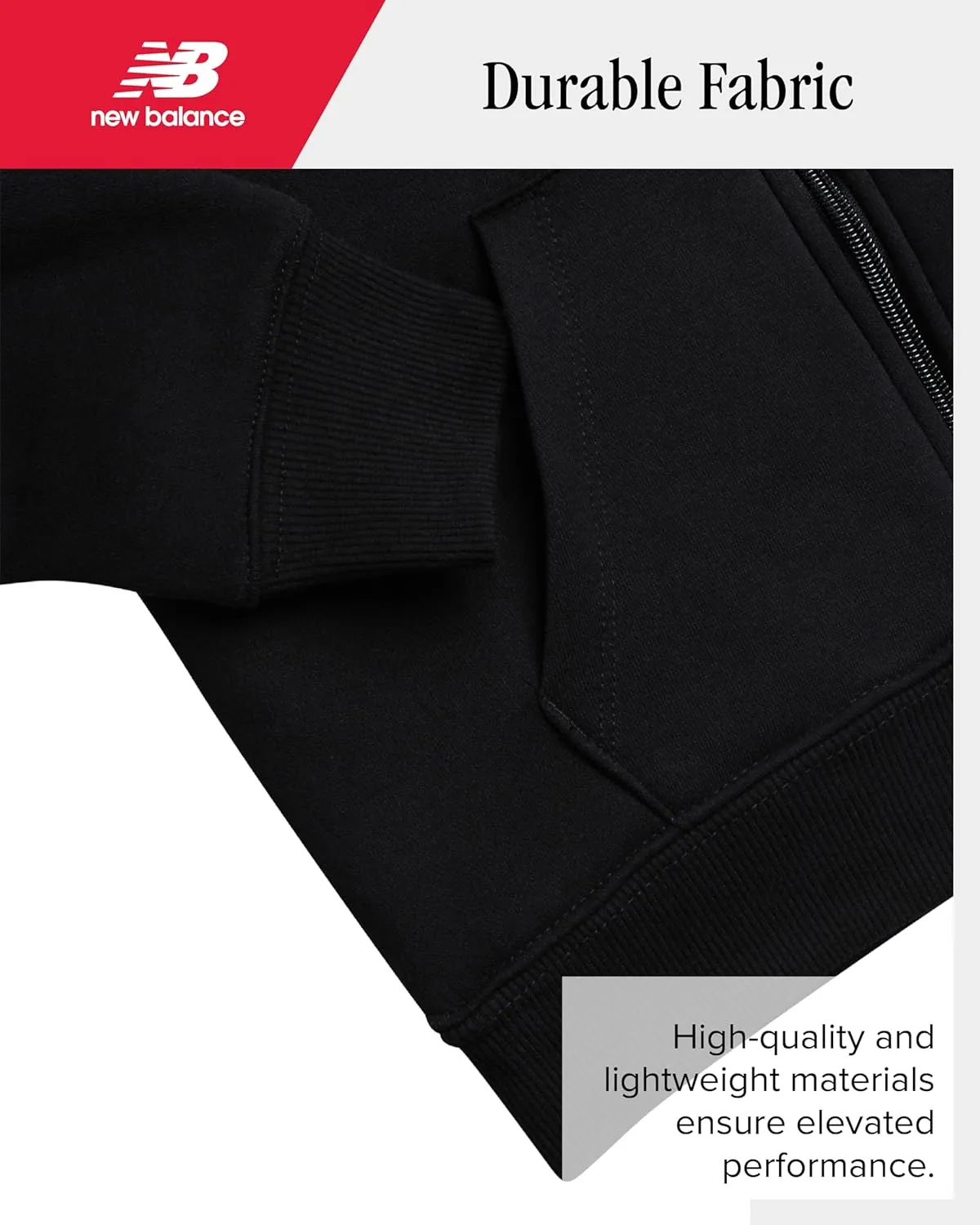 New Balance Boys' Sweatshirt - Soft Fleece Full Zip Up Sherpa-Lined Hoodies for Boys - Cozy Boys Hooded Sweatshirts (8-20)