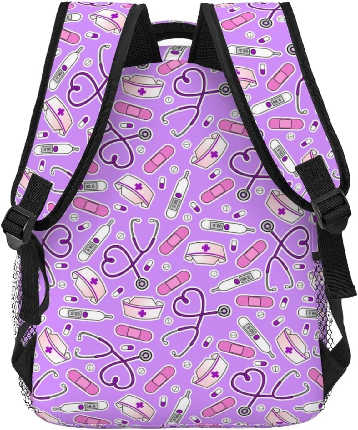Nurse Print Purple Backpack Laptop Backpack Sports Travel Shoulder bag Light casual backpack