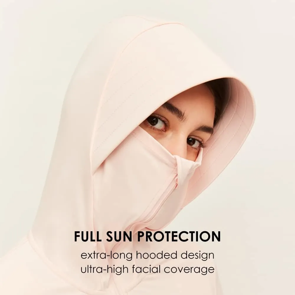 OHRAIN Long Sleeve Sun Skin Coat for Women UPF 50  UV Protection Long Hoodide Full Zip Cooling Trench Outdoor Hiking SLC3M384