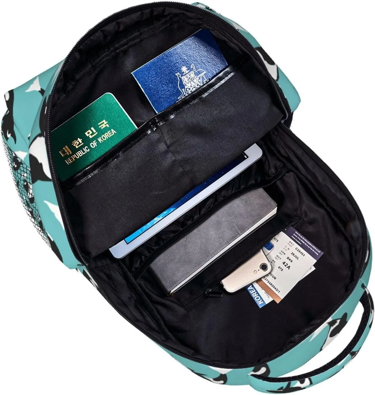 Orca Killer Whale Sea Life Durable Backpack Laptop Backpack Sports Travel Shoulder bag Light casual backpack
