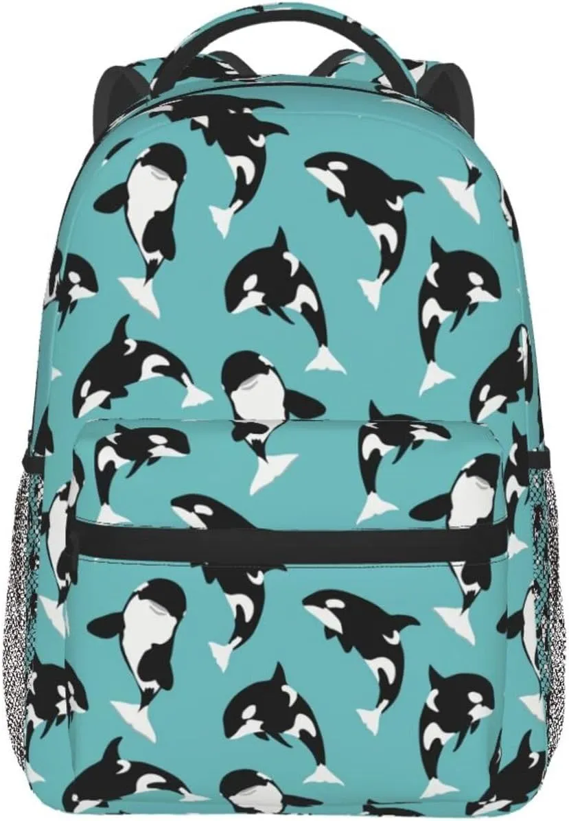 Orca Killer Whale Sea Life Durable Backpack Laptop Backpack Sports Travel Shoulder bag Light casual backpack