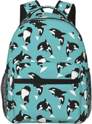 Orca Killer Whale Sea Life Durable Backpack Laptop Backpack Sports Travel Shoulder bag Light casual backpack