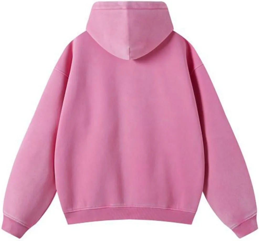 Oversize Men's Vintage Hoodie Zip Up Long Sleeve Sweatshirt with Pockets Acid Wash Streetwear Fleece Hoodies Jacket