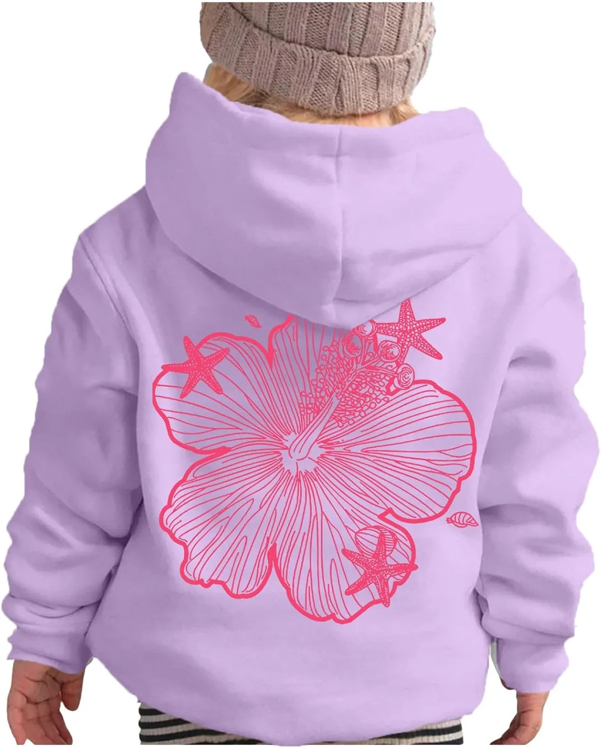 Palm Puff Hoodies For Kids Girls Cute Graphic Preppy Sweatshirt Teen Girls Oversized Y2K Hoodie Pullover with Pockets