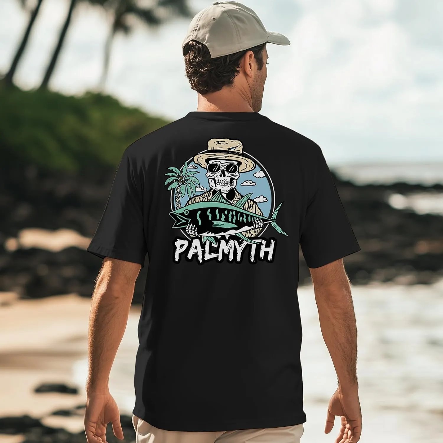 Palmyth Mens Fishing Shirts Short Sleeve UPF 50  T-Shirt UV Sun Protection SPF Tee Quick Dry