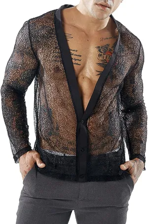 Panegy Men's Sheer Mesh See Through Tshirt Workout Gym Muscle Shirts Party Club Rave Disco Tank Top Tee