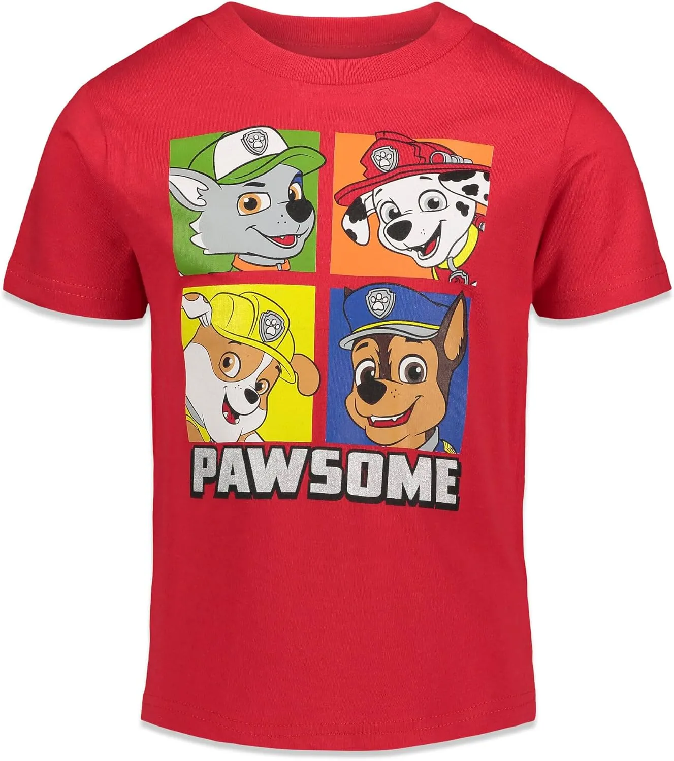 Paw Patrol Chase Marshall Rubble Rocky 4 Pack Graphic T-Shirts Toddler to Big Kid