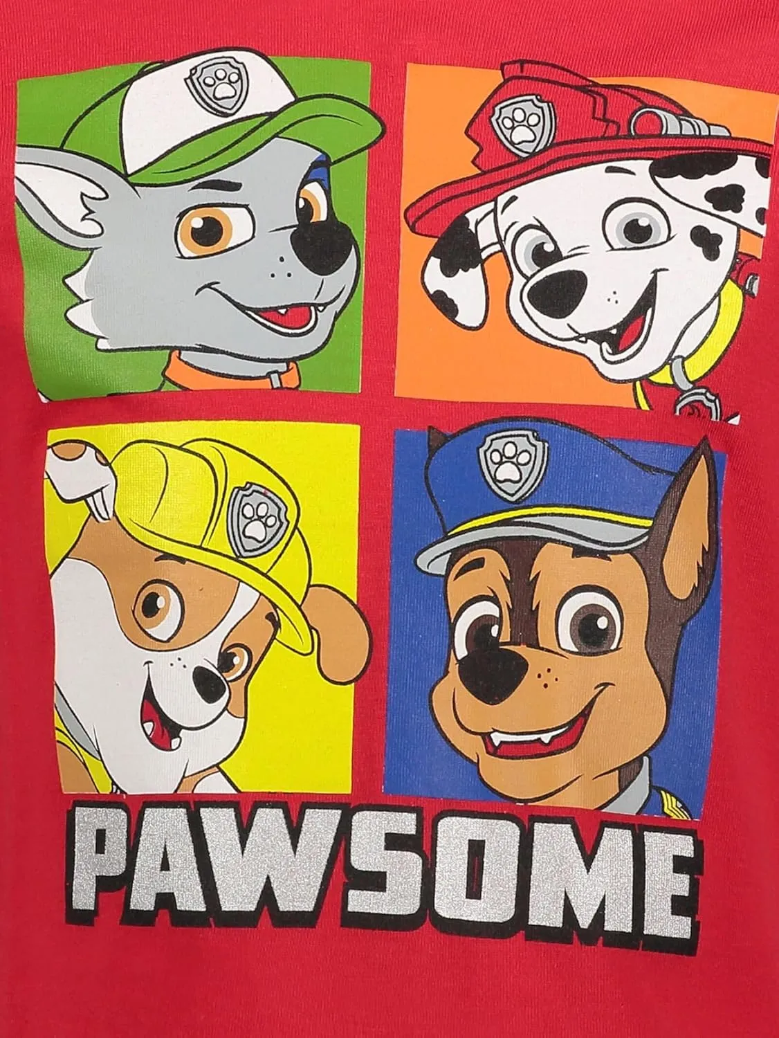 Paw Patrol Chase Marshall Rubble Rocky 4 Pack Graphic T-Shirts Toddler to Big Kid