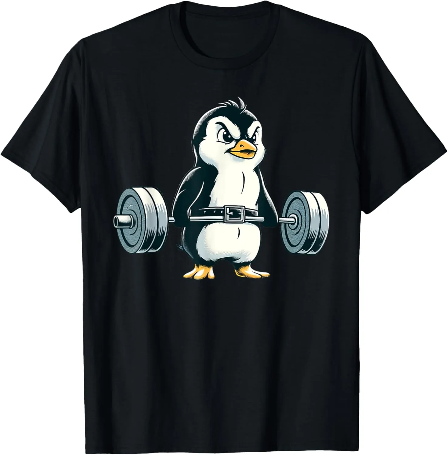 Penguin Powerlifting Weightlifting Gym Workout T-Shirt