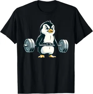Penguin Powerlifting Weightlifting Gym Workout T-Shirt