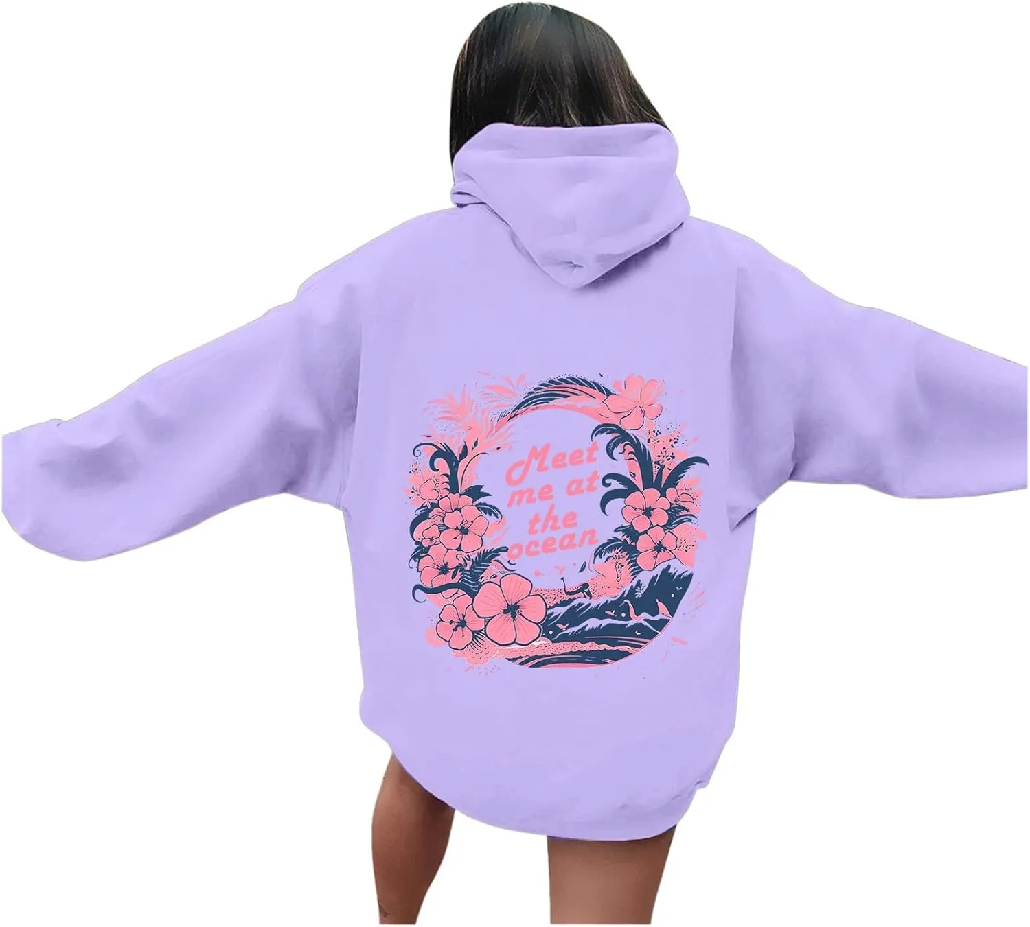 Pink Hoodie Oversized Hoodies for Women, Teen Girls Preppy Sweatshirt Long Sleeve Sweatshirts,Pink