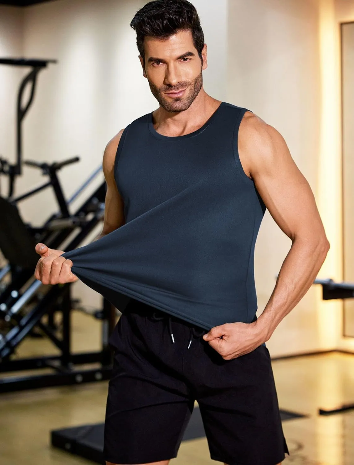PINSPARK Men's 3 Pack Workout Tank Tops Quick Dry Sleeveless Muscle Tee Gym Bodybuilding Fitness Shirts for Men