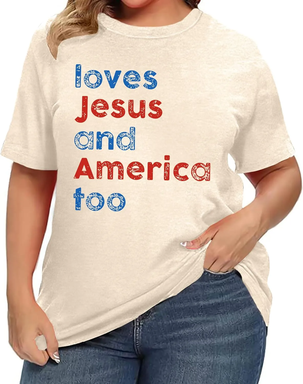 Plus Size USA Flag Shirt Women Patriotic Tee American Flag Tshirt 4th of July Top USA Summer Shirts