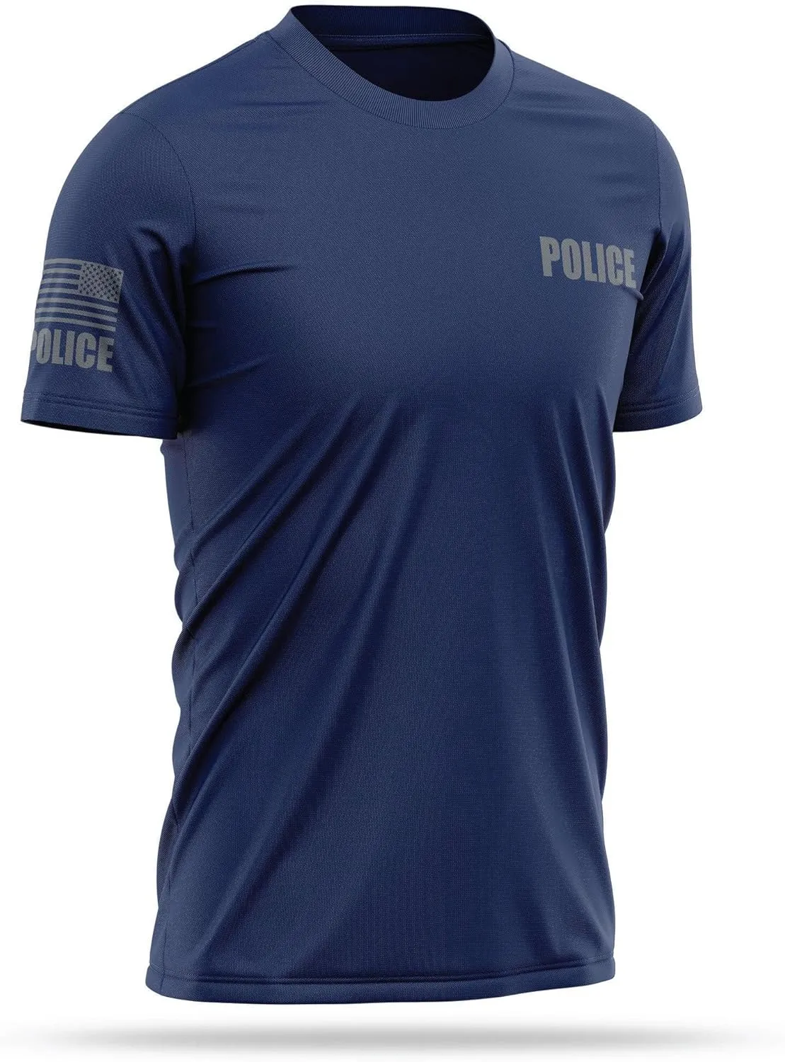 Police Utility Shirts for Men | USA Patriotic Lightweight Tee | Micro Polyester, Moisture-Wicking Quick-Dry Comfort.