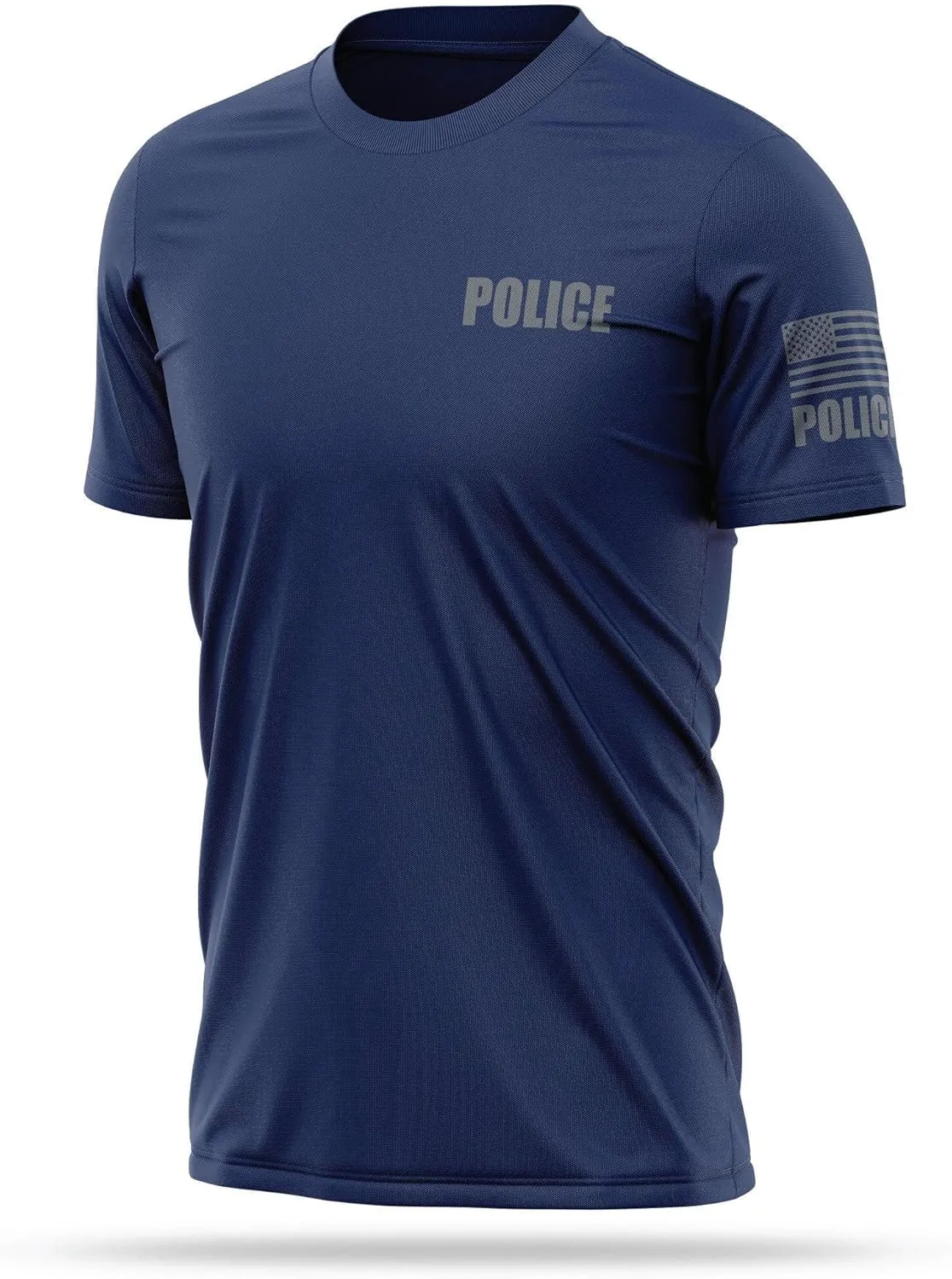 Police Utility Shirts for Men | USA Patriotic Lightweight Tee | Micro Polyester, Moisture-Wicking Quick-Dry Comfort.