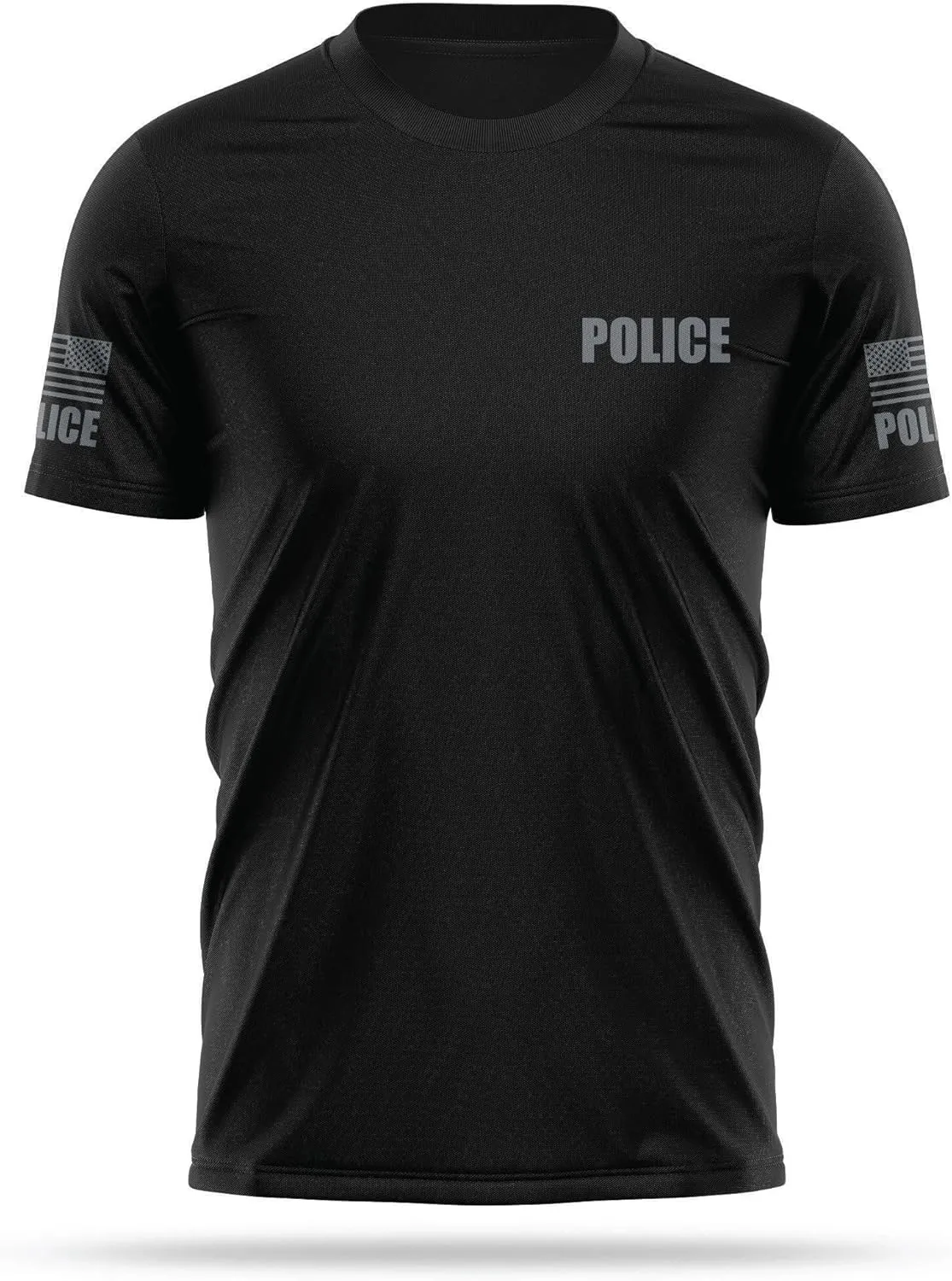 Police Utility Shirts for Men | USA Patriotic Lightweight Tee | Micro Polyester, Moisture-Wicking Quick-Dry Comfort.