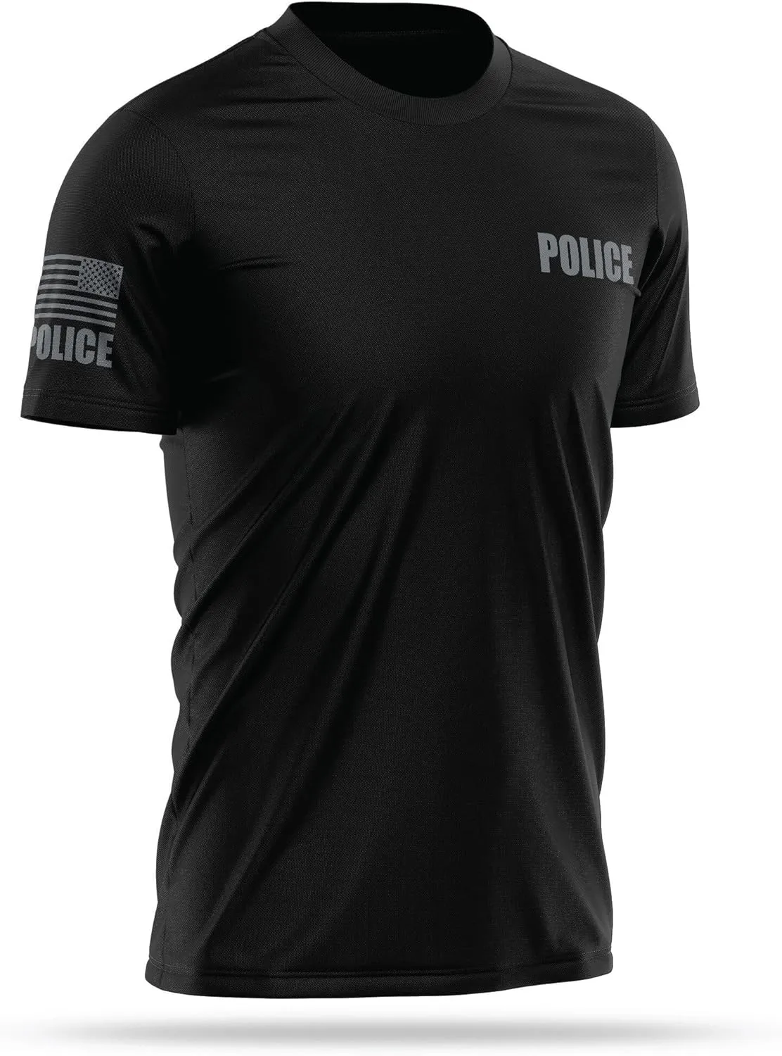 Police Utility Shirts for Men | USA Patriotic Lightweight Tee | Micro Polyester, Moisture-Wicking Quick-Dry Comfort.