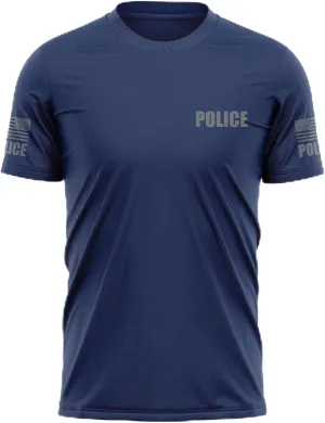 Police Utility Shirts for Men | USA Patriotic Lightweight Tee | Micro Polyester, Moisture-Wicking Quick-Dry Comfort.
