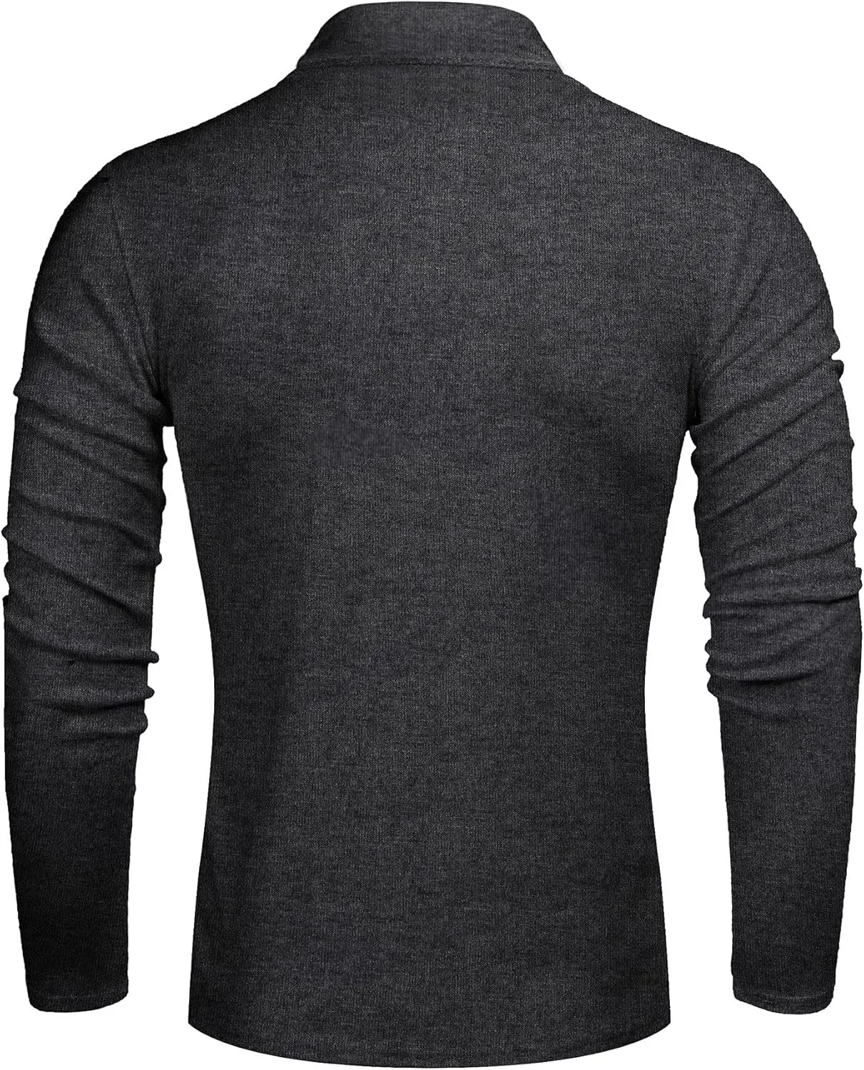 Poriff Men's Casual Mock Neck Tops Long Sleeve Slim Fit Turtleneck Pullover Sweaters