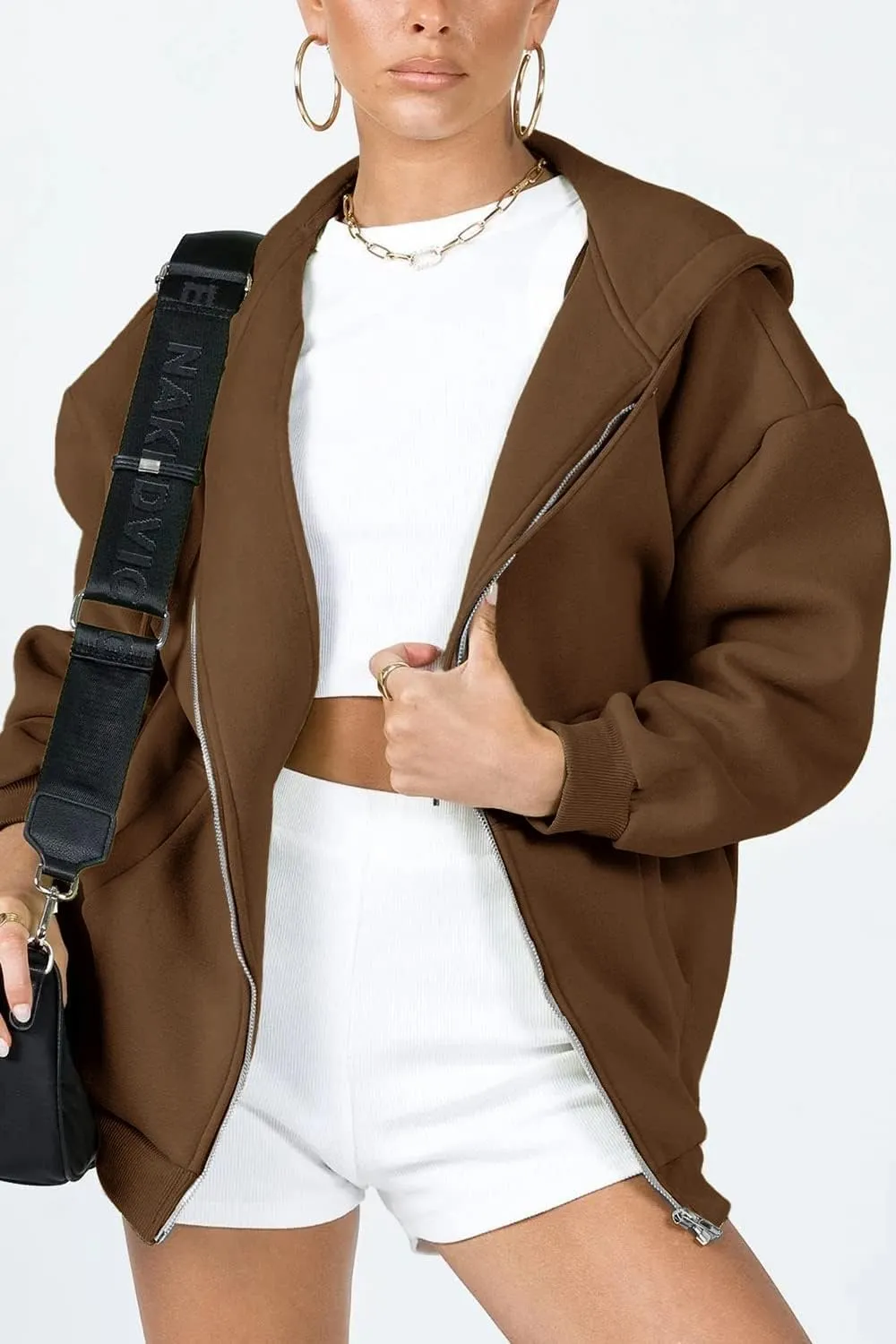PRETTYGARDEN Women's Zip Up Y2K Hoodies Casual Long Sleeve Track Jackets with Pockets