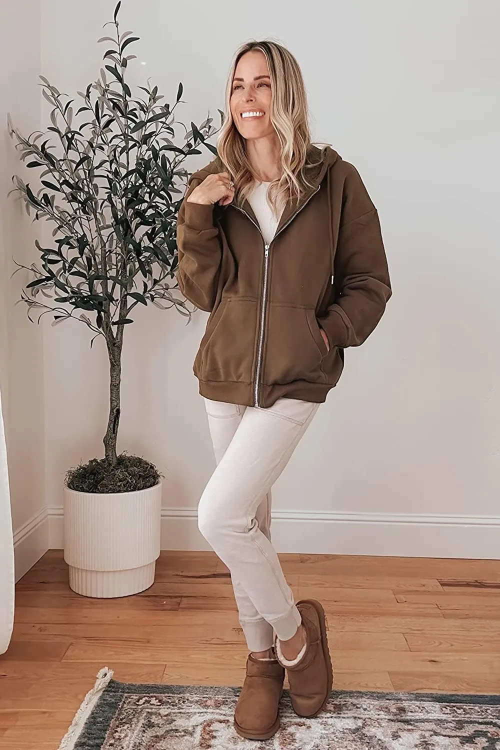 PRETTYGARDEN Women's Zip Up Y2K Hoodies Casual Long Sleeve Track Jackets with Pockets