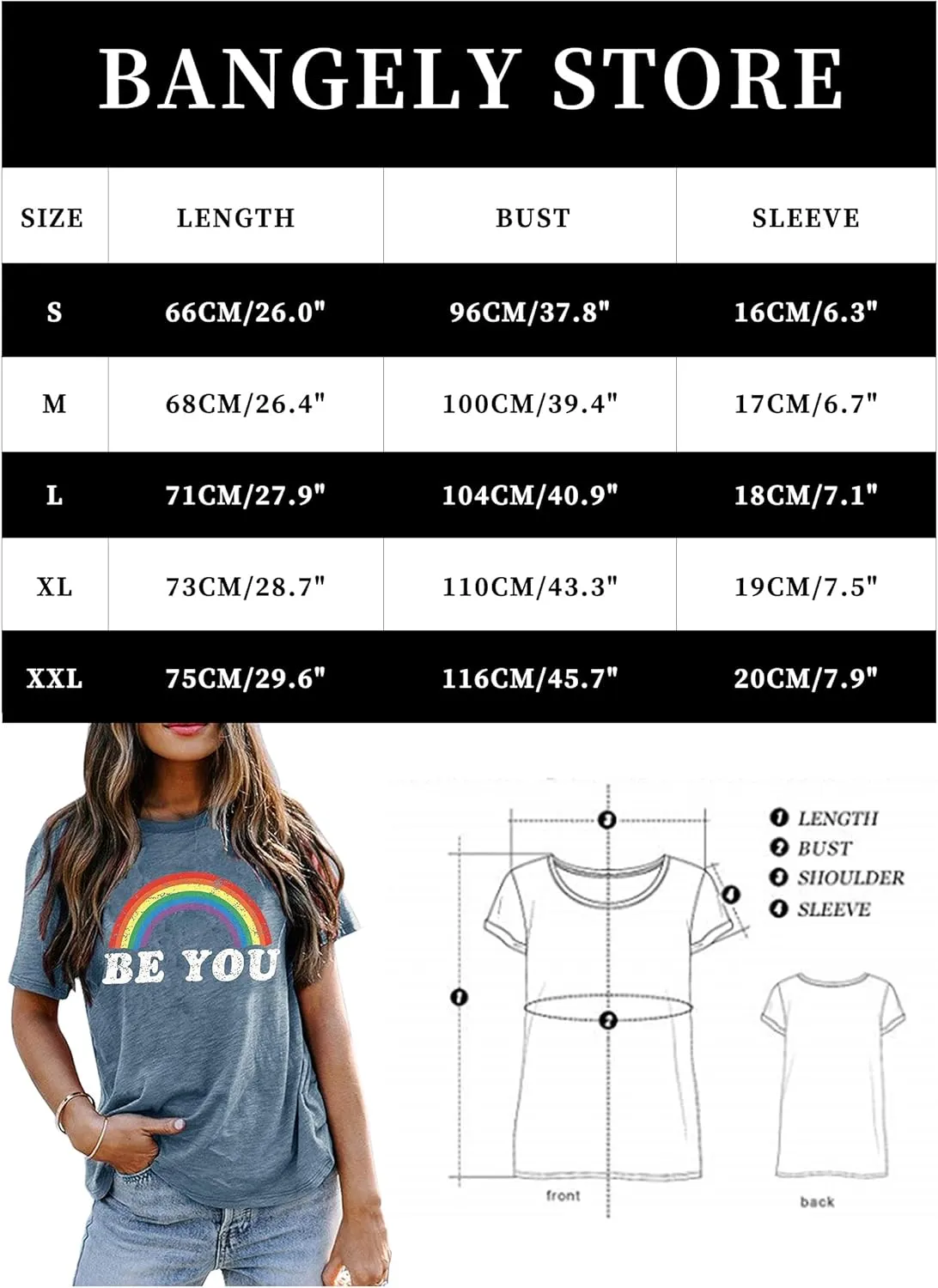 Pride Shirt Women Rainbow Graphic Tees Funny Be You Letter Print T Shirt LGBT Equality Shirts Casual Short Sleeve Tops